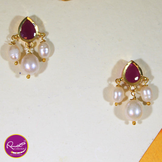 Rae Pearl with Wire Sleek Necklace Set