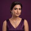 Ruby Blossom Floral Drop Necklace Set