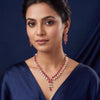 Ruby Radiance Teardrop Necklace Set