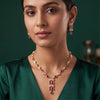 Ruby Blossom Cascade Necklace Set