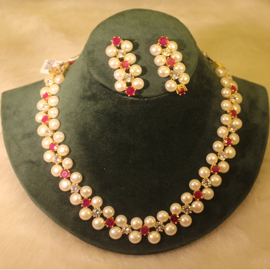 Rae Collection - Beautiful Real Pearl Necklace Set