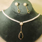 Rae Collection - Gree Big Stone Pearl Necklace Set