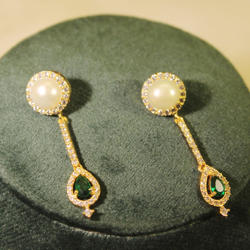 Rae Collection - Gree Big Stone Pearl Necklace Set