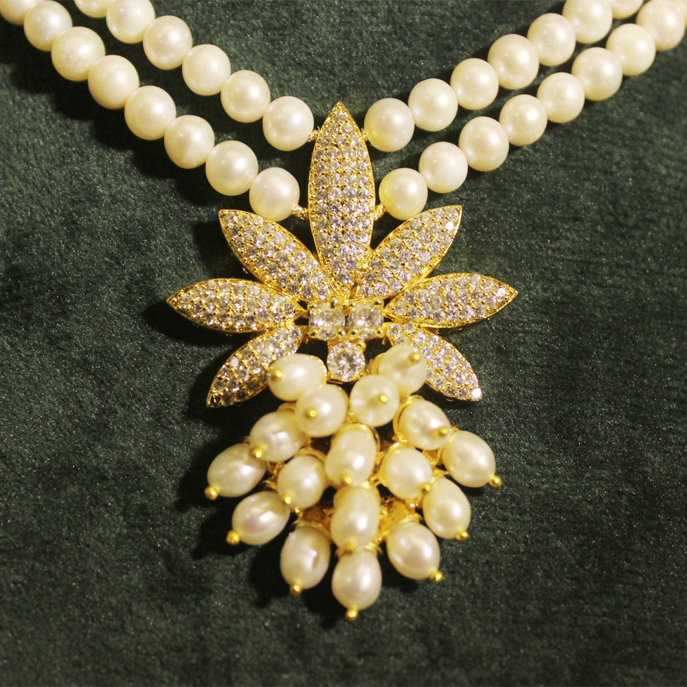 Rae Collection - Latest Two Layered Pearl Necklace Set