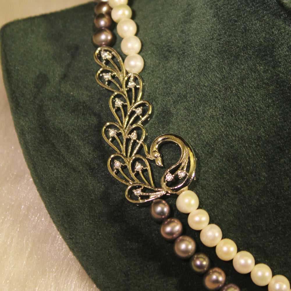 Rae Collection - Peacock Two Layer Pearl Necklace Set