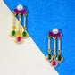 Royal Pearl Ruby Emerald Cascade Necklace Set