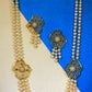 Royal Floral Freshwater Pearl Long Necklace Set