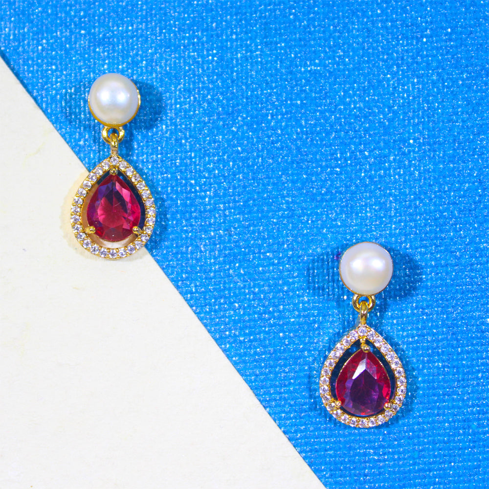 Ruby Pearl Royale Necklace Set