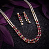 Ruby Pearl Long Royale Necklace Set