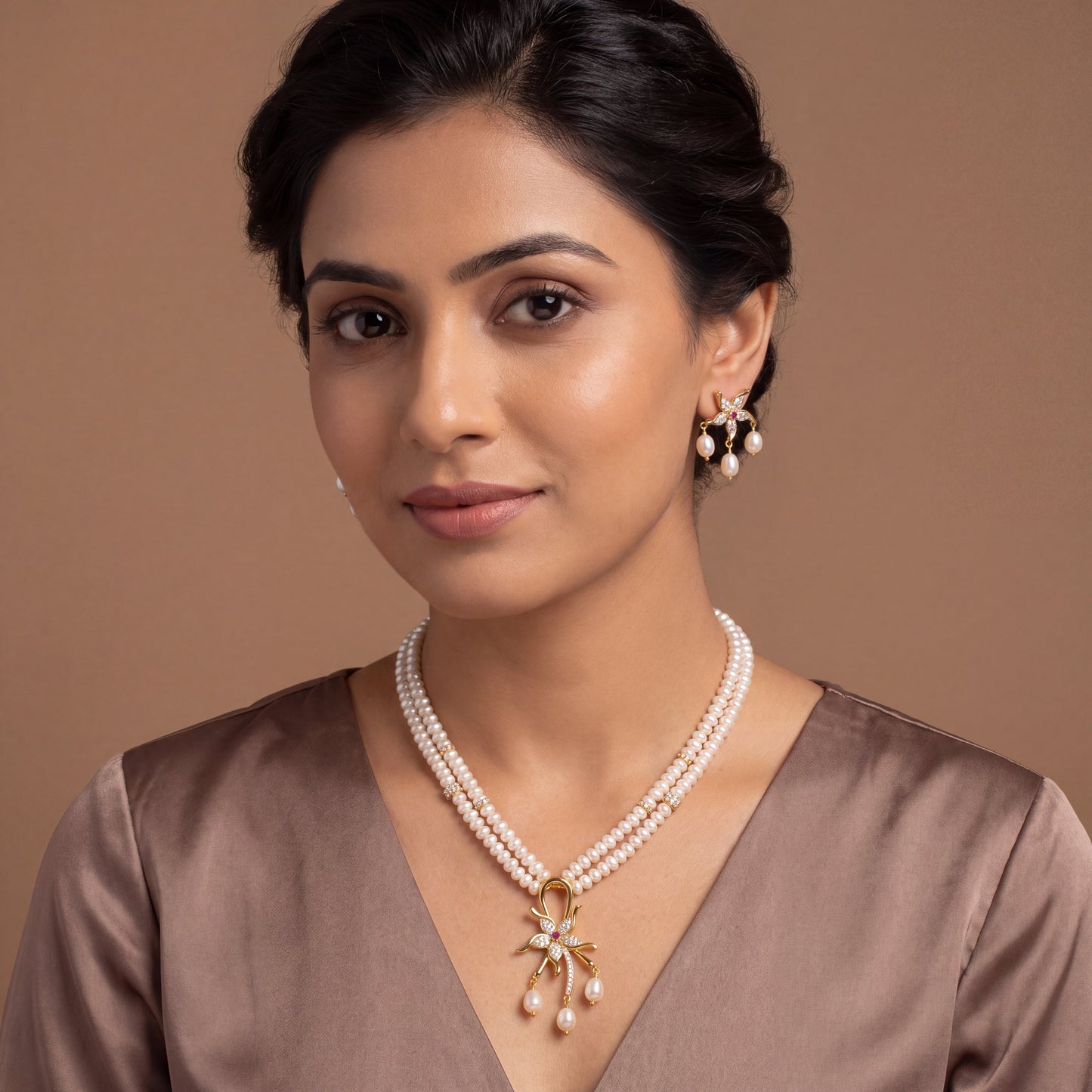 Royal Pearl Blossom Necklace Set