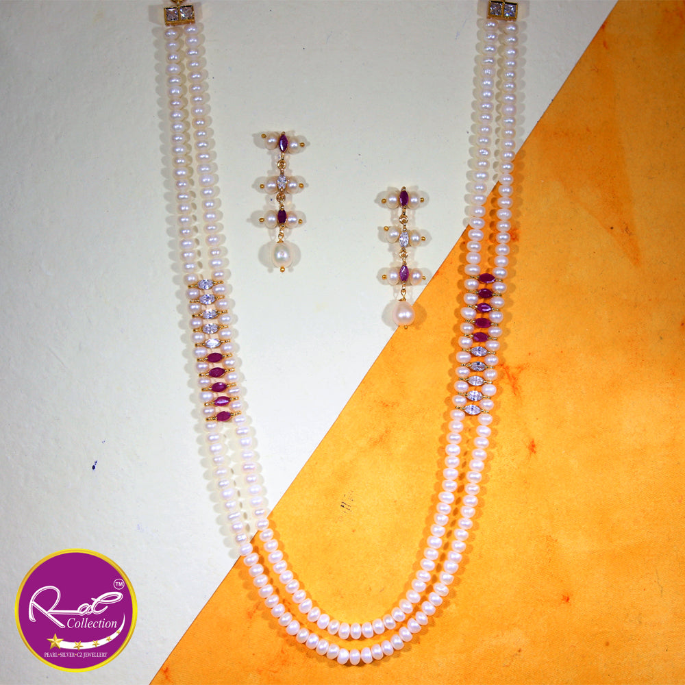 Two Layers Pearl Long Set
