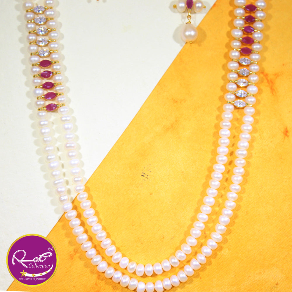 Two Layers Pearl Long Set