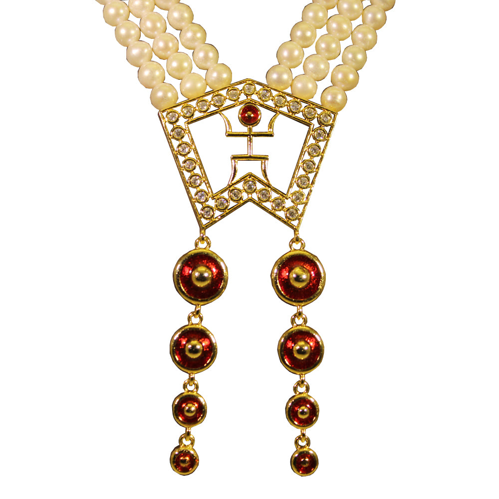 Rae Swastik Pearl Necklace Set