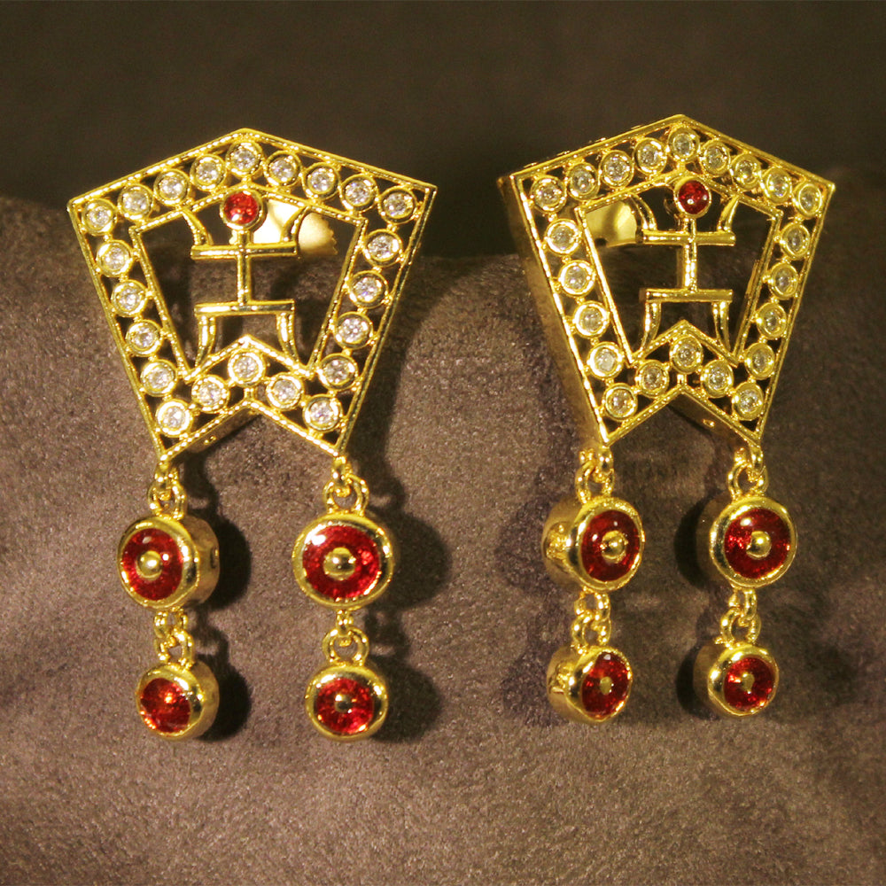 Rae Swastik Pearl Necklace Set