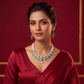 Peacock blue Meena & Pearl Leaf  Necklace Set