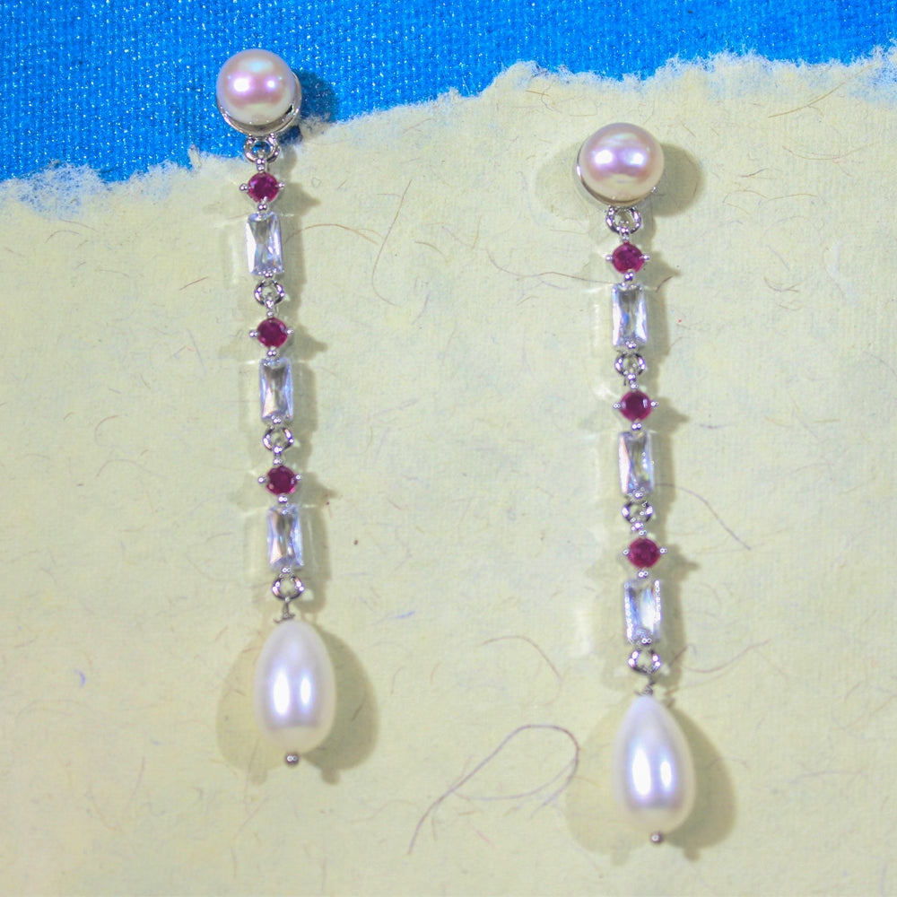 Premium Pearl & CZ Necklace Set