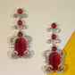 Ruby Royale Cascade Necklace Set