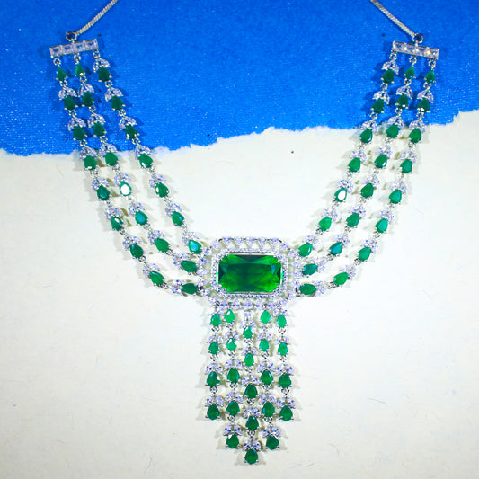 Emerald Royal Cascade Necklace Set