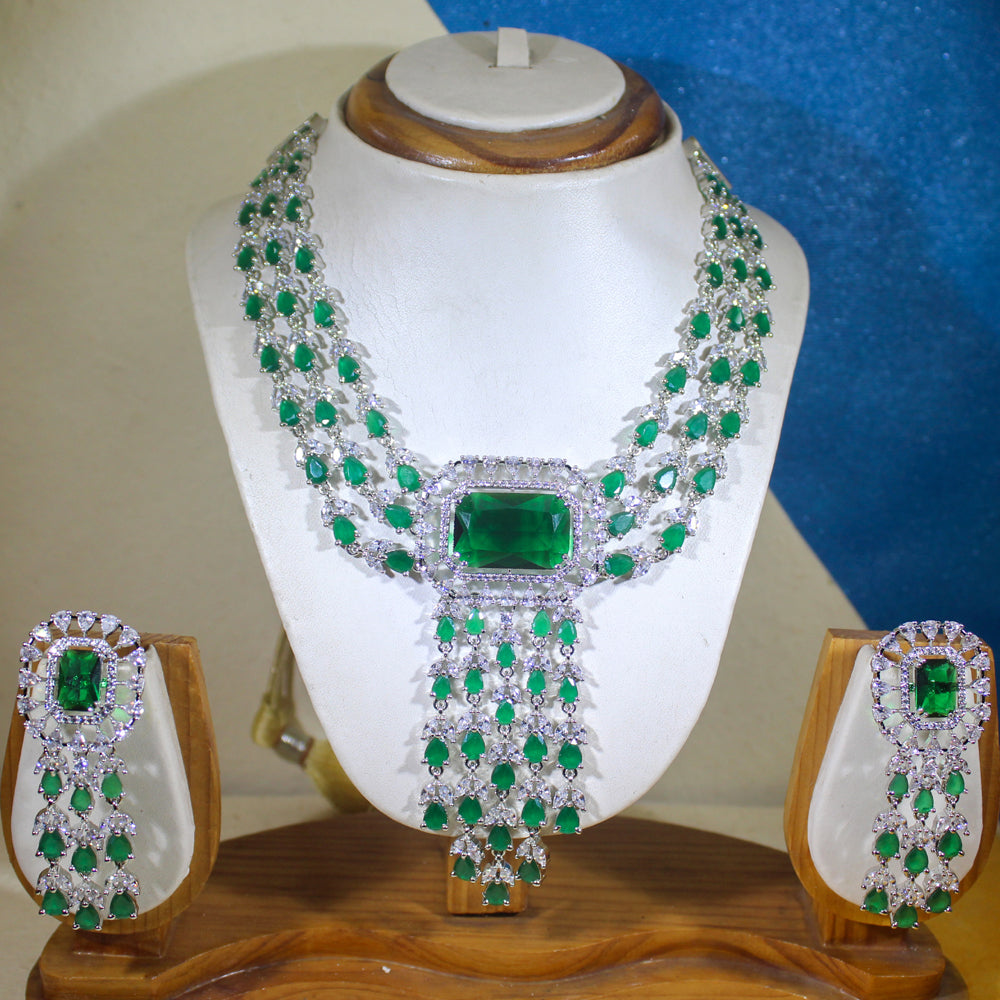 Emerald Royal Cascade Necklace Set