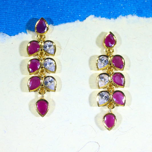 Ruby Radiance Teardrop Necklace Set