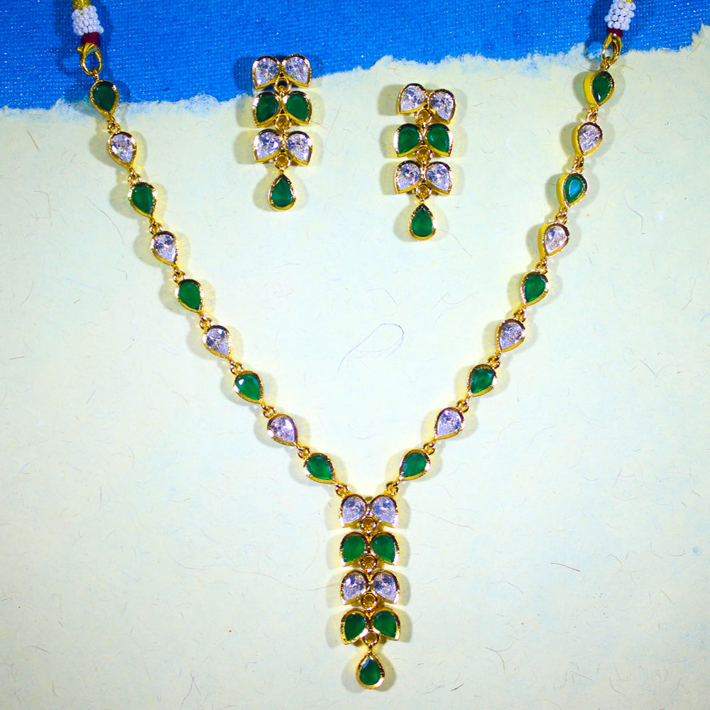 Emerald Dewdrop Elegance Necklace Set