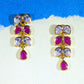 Ruby Blossom Cascade Necklace Set
