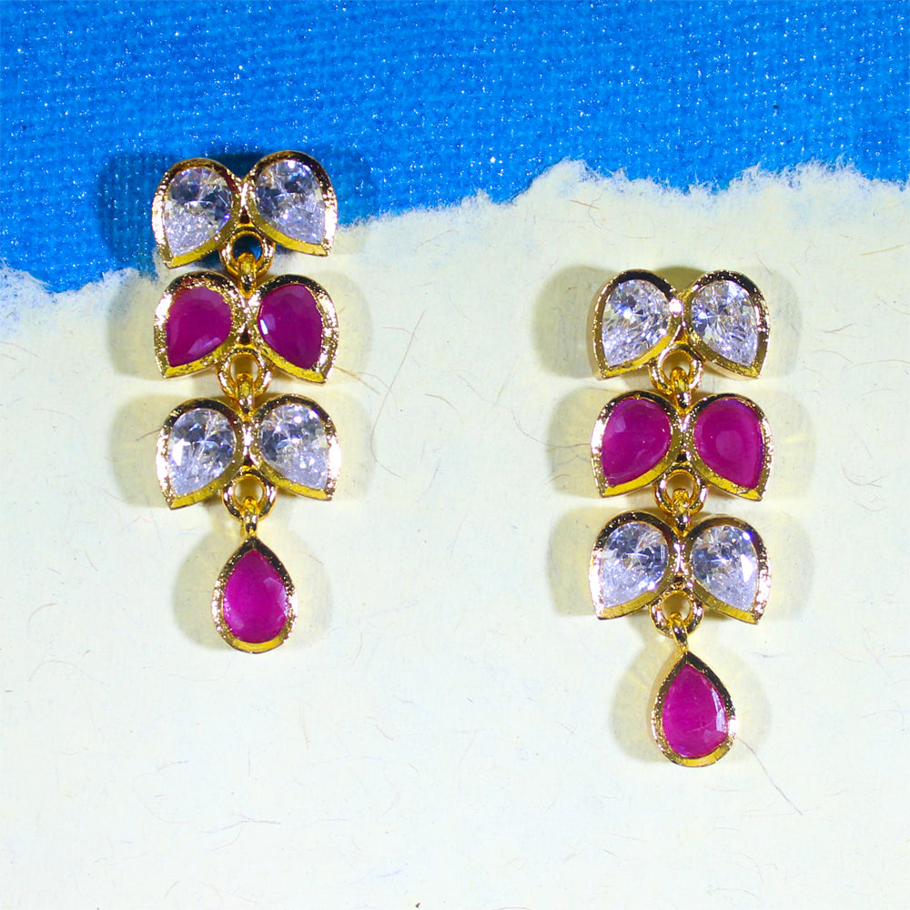 Ruby Blossom Cascade Necklace Set