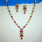 Ruby Blossom Cascade Necklace Set