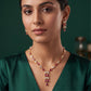 Ruby Blossom Cascade Necklace Set