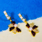 Shiuli Flower Motive Pearl & Meenakari Earrings