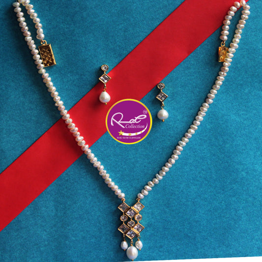 Rae Geometric Pearl Necklace Set