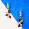 Shiuli Flower Motive Pearl & Meenakari Earrings