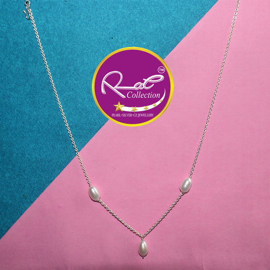 Rae Silver with Pearl Chain